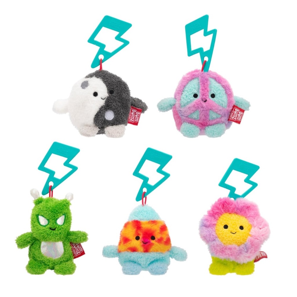 BumBumz 3.5-inch - 5pc Set RetroBumz Plush Keychain Assortment 🆕